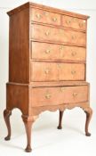 18TH CENTURY QUEEN ANNE WALNUT CHEST OF DRAWERS ON STAND