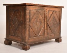 EARLY 20TH CENTURY ARTS & CRAFTS 1926 CARVED WALNUT COFFER CHEST