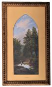 J. B. HOLD - 19TH CENTURY OIL ON PAPER LANDSCAPE PAINTING