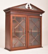 19TH CENTURY MAHOGANY ASTRAGAL GLAZED WALL BOOKCASE CABINET