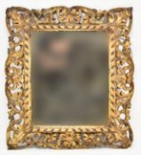 ITALIAN 19TH CENTURY FLORENTINE GILT WOOD & GESSO WALL MIRROR