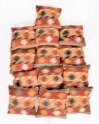 COUNTRY HOUSE SET OF THIRTEEN 20TH CENTURY KILIM SQUAB CUSHIONS
