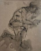 SIEGFRIED CHAROUX (1896-1967) - FIGURE INTERNMENT CAMP, 1940 WATERCOLOUR