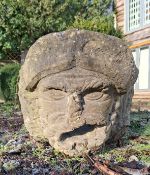 RENAISSANCE 16TH / 17TH CENTURY CARVED STONE FOUNTAIN HEAD