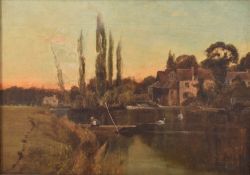 ALFRED HENRY VICKERS - IFFLEY MILL, EVENING - OIL ON CANVAS PAINTING