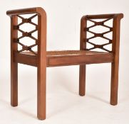 EDWARDIAN MAHOGANY & CANE WINDOW SEAT BENCH