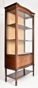 EDWARDIAN MAHOGANY INLAID DISPLAY BOOKCASE CHINA DISPLAY CABINET VITRINE