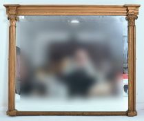 REGENCY 19TH CENTURY GILTWOOD & GESSO OVERMANTEL MIRROR