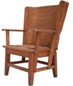 SCOTTISH ORKNEY HIGHLAND OAK & WOVEN RUSH BACK CHILDREN'S CHAIR