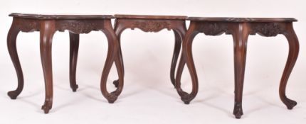 HIGH VICTORIAN REVIVAL SET OF 3 MAHOGANY LOW OCCASIONAL TABLES