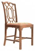 CHINESE CHIPPENDALE 19TH CENTURY MAHOGANY SINGLE DINING CHAIR