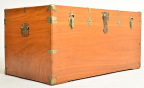 LARGE CHINESE INSPIRED 20TH CENTURY CAMPHORWOOD TRAVEL CHEST