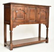 20TH CENTURY GEORGE III REVIVAL OAK IPSWICH CREDENCE CUPBOARD SIDEBOARD