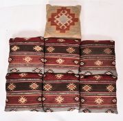 COLLECTION OF COUNTRY HOUSE - SET OF SEVEN 20TH CENTURY KILIM SQUAB CUSHIONS