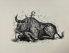 ANDRE MASSON (1896-1987) - DYING BULL INK ON PAPER DRAWING