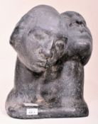 SIEGFRIED CHAROUX (1896-1967) - LARGE LEAD HEADS SCULPTURE