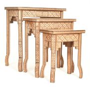 SYRIAN 20TH CENTURY 'DAMASCUS' INLAID NEST OF TABLES