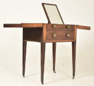 GEORGE III MAHOGANY & SATINWOOD FOLD-OUT GENTLEMAN'S DRESSING TABLE