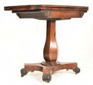 WILLIAM IV 19TH CENTURY ROSEWOOD FOLD TOP CARD GAMES TABLE
