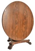 WILLIAM IV 19TH CENTURY ROSEWOOD TILT TOP BREAKFAST LOO TABLE