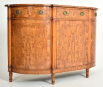 TITCHMARSH & GOODWIN - GEORGE III REVIVAL YEW WOOD BOW FRONT SIDEBOARD