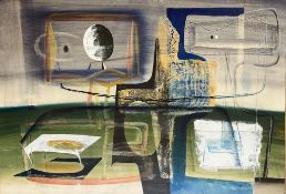 JOHN TUNNARD (1900-1971) - RADIO - MIXED MEDIA ON PAPER PAINTING