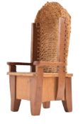 ORKNEY HIGHLAND OAK & WOVEN RUSH BACK MINIATURE / SALESMAN CHAIR