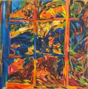 PHILIP SUTTON (B. 1928) - UNTITLED WINDOW SCENE 1958 OIL ON CANVAS