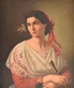 F. FLOSI (ITALIAN 19TH CENTURY) - OIL ON CANVAS PORTRAIT PAINTING