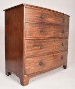 GEORGE III 19TH CENTURY MAHOGANY FOUR DRAWER CHEST OF DRAWERS
