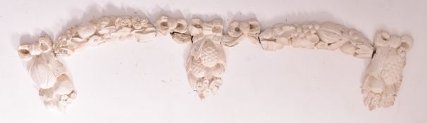 LATE 18TH CENTURY CARVED OAK & GESSO WALL SWAG EMBELLISHMENTS