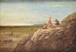 CIRCLE OF MYLES BIRKET FOSTER - CHILDREN ON CLIFF OIL ON CANVAS