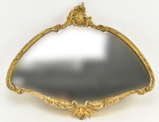 LATE 19TH / EARLY 20TH CENTURY GILT GESSO & WOOD FAN WALL MIRROR