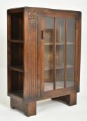 ART DECO 1930S OAK GLAZED BOOKCASE DISPLAY CABINET