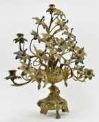 LARGE 19TH CENTURY FRENCH EMPIRE TOLEWARE GILT METAL CANDELABRA