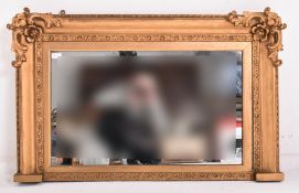 FRENCH LOUIS XV STYLE 19TH CENTURY GILT WOOD & GESSO OVERMANTEL MIRROR