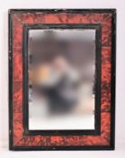 19TH CENTURY FAUX TORTOISESHELL OVERMANTEL WALL MIRROR