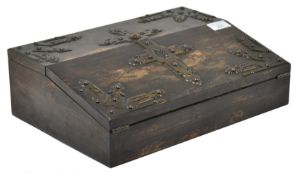 19TH CENTURY GOTHIC REVIVAL COROMANDEL WRITING SLOPE BOX