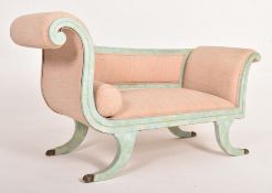 REGENCY REVIVAL PAINTED DOUBLE SCROLL END SOFA SETTEE DAY BED