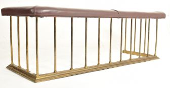 EARLY 20TH CENTURY BRASS & LEATHER CLUB FIRE FENDER