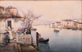 J. W. MILLIKEN - SANTA CHIARA - EDWARDIAN WATERCOLOUR PAINTING