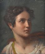 VICTORIAN 19TH CENTURY ECOLE D'ART PASTEL ON PAPER PORTRAIT CLASSICAL DRAWING