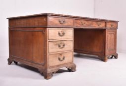 LARGE VICTORIAN WALNUT PARTNER'S TWIN PEDESTAL WRITING DESK