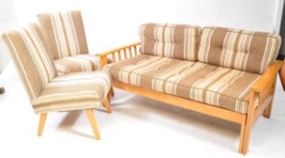 BRITISH MODERN DESIGN - MID CENTURY TEAK SALON SUITE & COFFEE TABLE