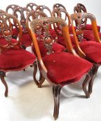 SET OF 14 VICTORIAN 19TH CENTURY BALLOON BANK DINING CHAIRS