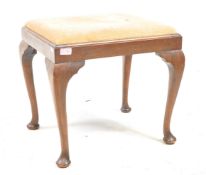 19TH CENTURY MAHOGANY STOOL ON CAB LEGS