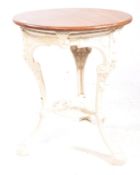 19TH CENTURY VICTORIAN CAST IRON & MAHOGANY TAVERN TABLE