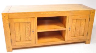 20TH CENTURY OAK FURNITURE LAND SIDEBOARD - LOW ENTERTAINMENT STAND