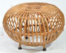FRANCO ALBINI MID-CENTURY WICKER FOOTSTOOL
