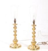 PAIR OF VINTAGE 20TH CENTURY NEO CLASSICAL BRASS TABLE LAMPS LIGHTS